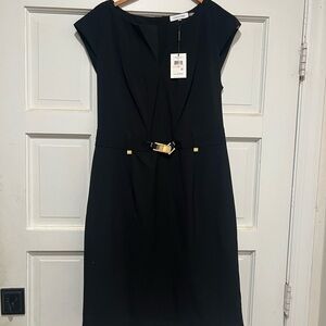 Calvin Klein Black Dress with Gold Buckle